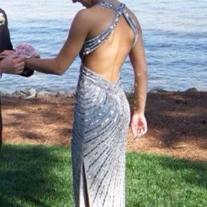 Silver prom dress